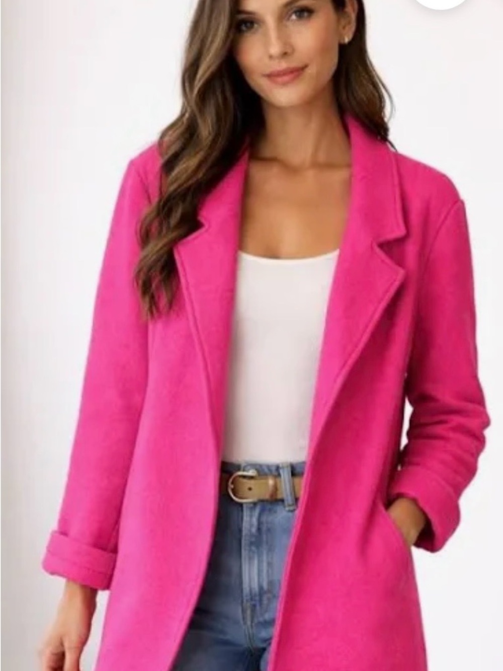 Rachel Zoe Fuchsia Longline Trench Coat